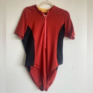 Victoria’s Secret Pink One-piece Bodysuit in Red/Black